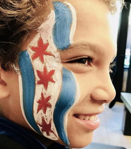 Chicago flag face painting 